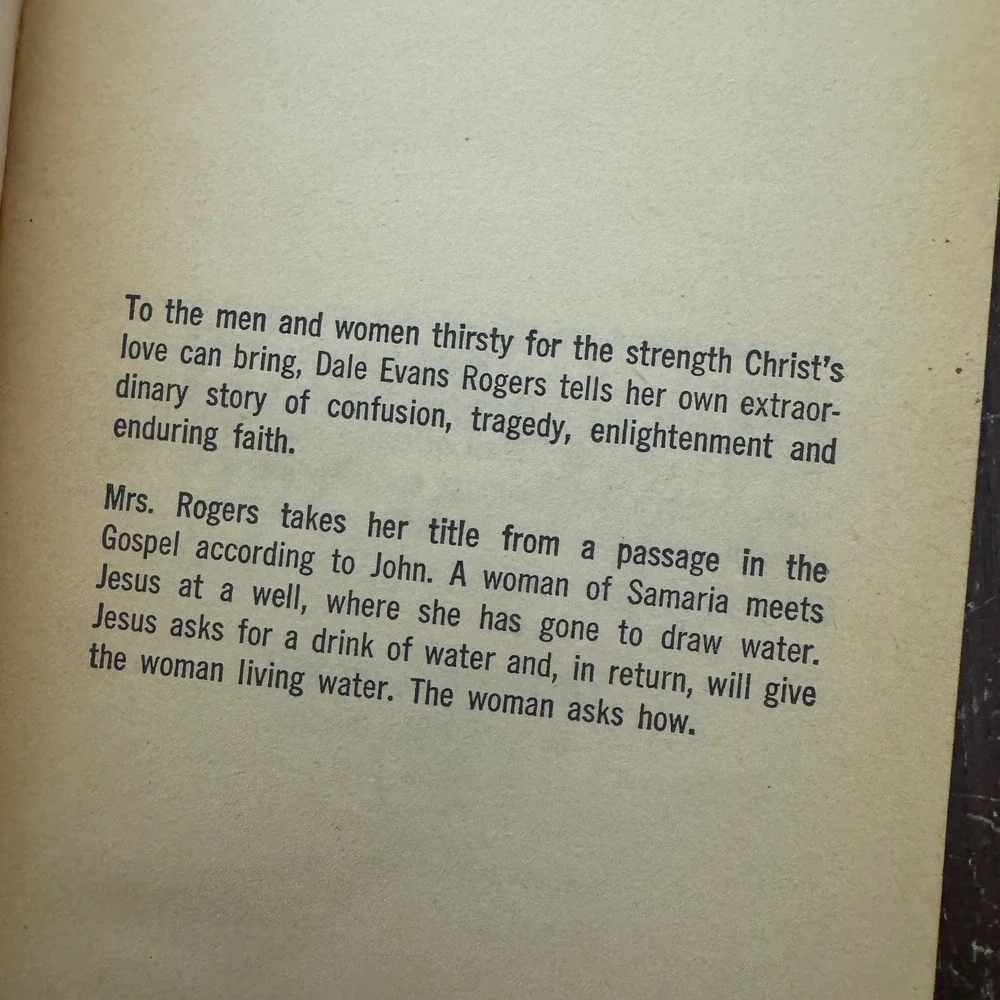 The Woman at the Well‎ 1972 Dale Evans Rogers Paperback Book